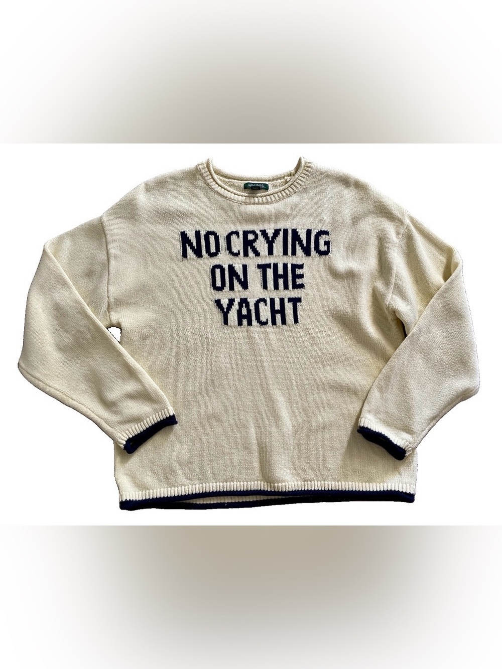 Wild Fable NO CRYING on the YACHT Viral Crewneck Pullover SWEATER Size XS